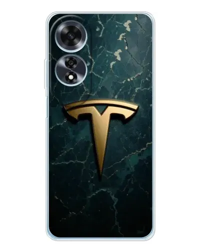 Чехол для OPPO A60 с картинкой «Мраморная Tesla Gold»