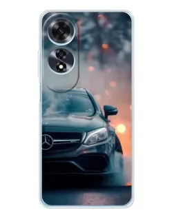 Чехол для OPPO A60 с картинкой «Mercedes — ночной город»