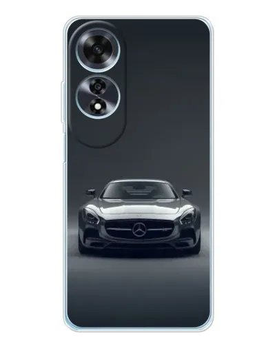 Чехол для OPPO A60 с картинкой «Mercedes на черном»