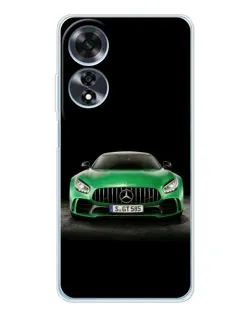 Чехол для OPPO A60 с картинкой «Mercedes — неоновый лого»