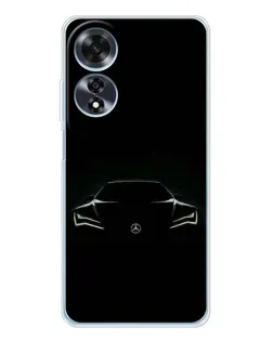 Чехол для OPPO A60 с картинкой «Mercedes — силуэт авто»