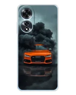 Чехол для OPPO A60 с картинкой «Audi в облаках дыма»