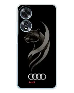 Чехол для OPPO A60 с картинкой «Графика — пантера и Audi»