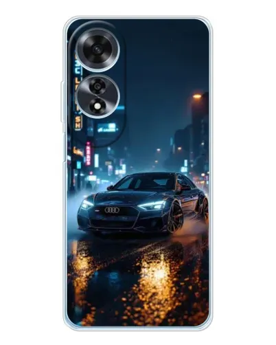 Чехол для OPPO A60 с картинкой «Ночной город и Audi»