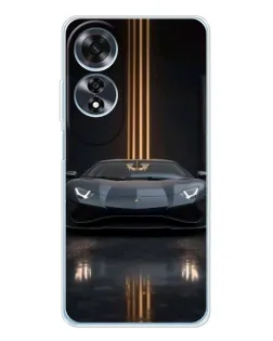 Чехол для OPPO A60 с картинкой «Lamborghini золотые линии»