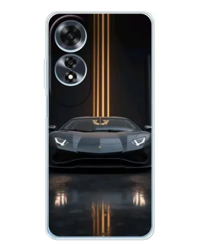 Чехол для OPPO A60 с картинкой «Lamborghini золотые линии»