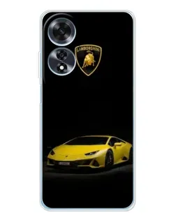 Чехол для OPPO A60 с картинкой «Lamborghini желтый акцент»