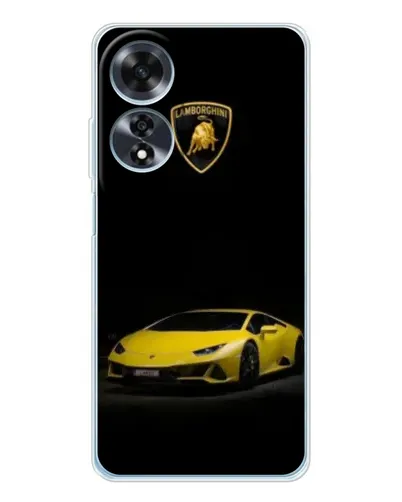 Чехол для OPPO A60 с картинкой «Lamborghini желтый акцент»