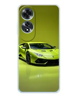 Чехол для OPPO A60 с картинкой «Салатовый Lamborghini Huracan»