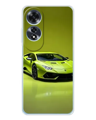 Чехол для OPPO A60 с картинкой «Салатовый Lamborghini Huracan»