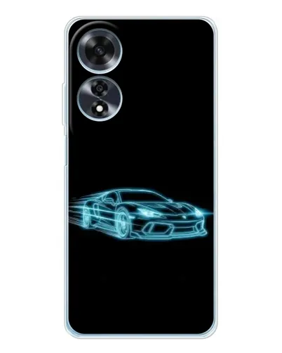 Чехол для OPPO A60 с картинкой «Неоновый контур Lamborghini»