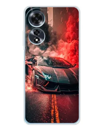 Чехол для OPPO A60 с картинкой «Lamborghini красный дым»