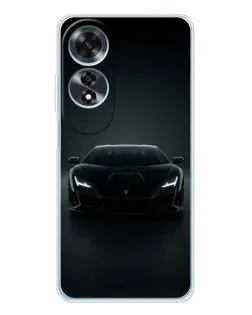 Чехол для OPPO A60 с картинкой «Черный Lamborghini Aventador»