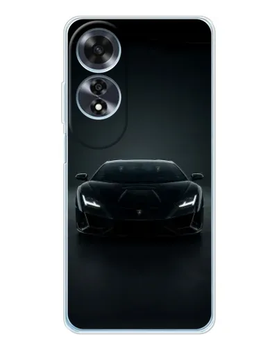 Чехол для OPPO A60 с картинкой «Черный Lamborghini Aventador»
