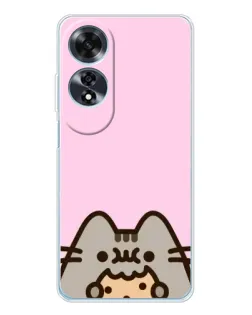 Чехол для OPPO A60 с картинкой «Pusheen и печенье»