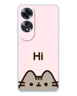 Чехол для OPPO A60 с картинкой «Пушин говорит Hi»