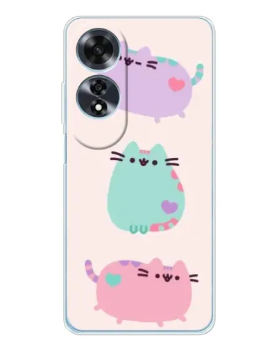 Чехол для OPPO A60 с картинкой «Pusheen трио»