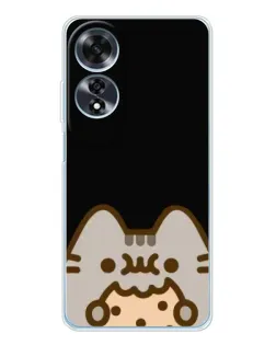 Чехол для OPPO A60 с картинкой «Пушин на черном»