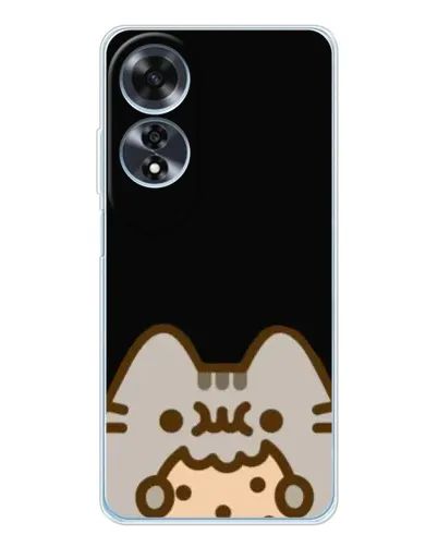 Чехол для OPPO A60 с картинкой «Пушин на черном»