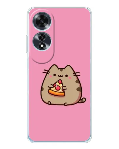 Чехол для OPPO A60 с картинкой «Пушин с пиццей»