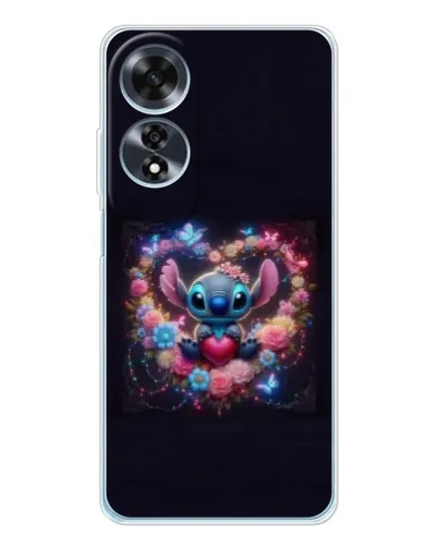 Чохол для OPPO A60 з картинкою «Stitch у квітах»