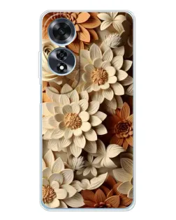 Чехол для OPPO A60 с картинкой «Бежевый флористический декор»