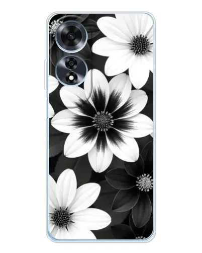 Чехол для OPPO A60 с картинкой «Монохромные астры»