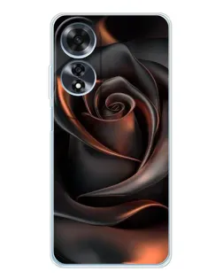 Чехол для OPPO A60 с картинкой «Шелковая черная роза»