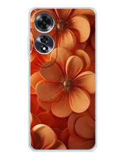 Чехол для OPPO A60 с картинкой «Оранжевый макро цветок»