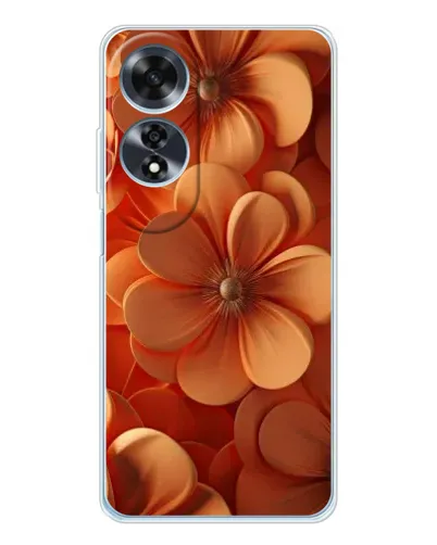 Чехол для OPPO A60 с картинкой «Оранжевый макро цветок»