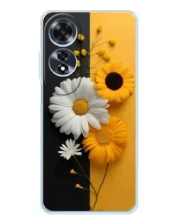 Чехол для OPPO A60 с картинкой «Подсолнух и ромашка»