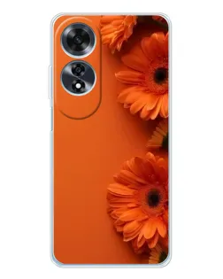 Чехол для OPPO A60 с картинкой «Оранжевые герберы»