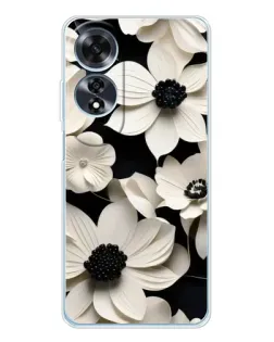 Чехол для OPPO A60 с картинкой «Объемные белые цветы»