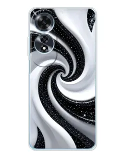 Чехол для OPPO A60 с картинкой «Черно-белая спираль» Чехол для OPPO A60 с картинкой «Черно-белая спираль»
