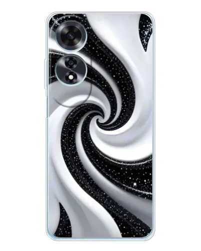 Чехол для OPPO A60 с картинкой «Черно-белая спираль»