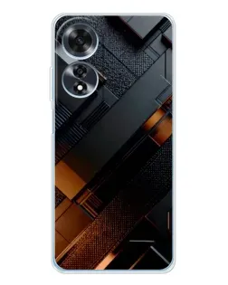 Чехол для OPPO A60 с картинкой «Черные геометрические блоки» Чехол для OPPO A60 с картинкой «Черные геометрические блоки»