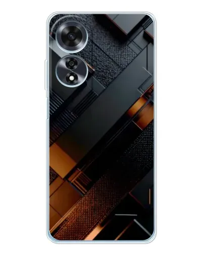 Чехол для OPPO A60 с картинкой «Черные геометрические блоки»