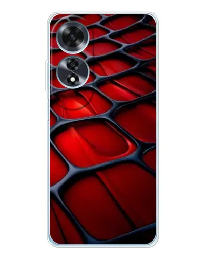 Чехол для OPPO A60 с картинкой «Красная глянцевая сетка»