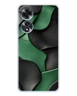 Чехол для OPPO A60 с картинкой «Зеленые кожаные волны» Чехол для OPPO A60 с картинкой «Зеленые кожаные волны»