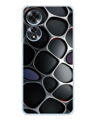 Чехол для OPPO A60 с картинкой «Объемная темная решетка»