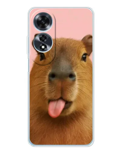 Чохол для OPPO A60 з картинкою «Капібара з язиком»