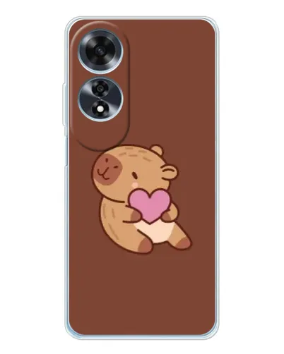 Чохол для OPPO A60 з картинкою «Капібара з серцем»