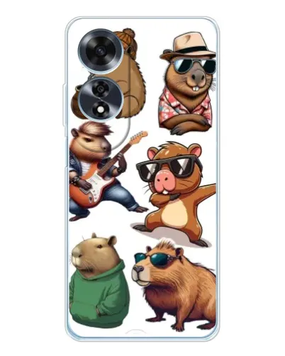 Чохол для OPPO A60 з картинкою «Круті капібари музиканти»