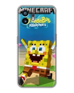 Чохол для OPPO A6k з картинкою «Губка Боб Minecraft»