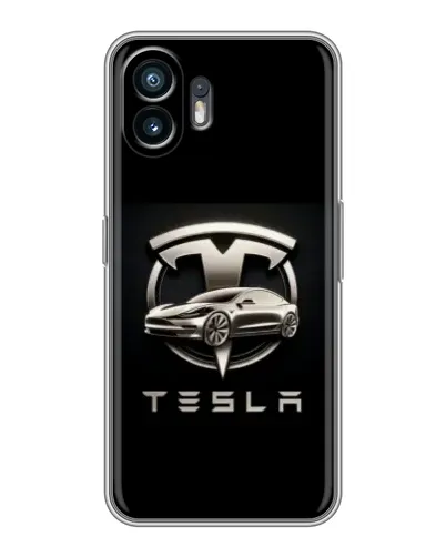 Чехол для OPPO A6k с картинкой «Tesla — серебристое авто»