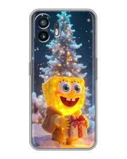 Чехол для OPPO A6s 5G с картинкой «Рождественский Спанч Боб»