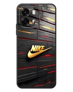 Чехол для OPPO A6s с картинкой «Золотой Nike на металле»