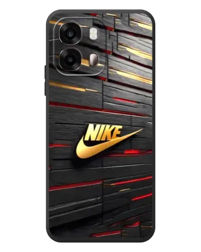 Чехол для OPPO A6s с картинкой «Золотой Nike на металле»