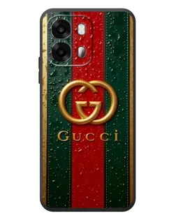 Чехол для OPPO A6s с картинкой «Gucci — фирменная полоса и золото»