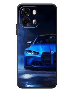 Чехол для OPPO A6s с картинкой «Голубая BMW M4»